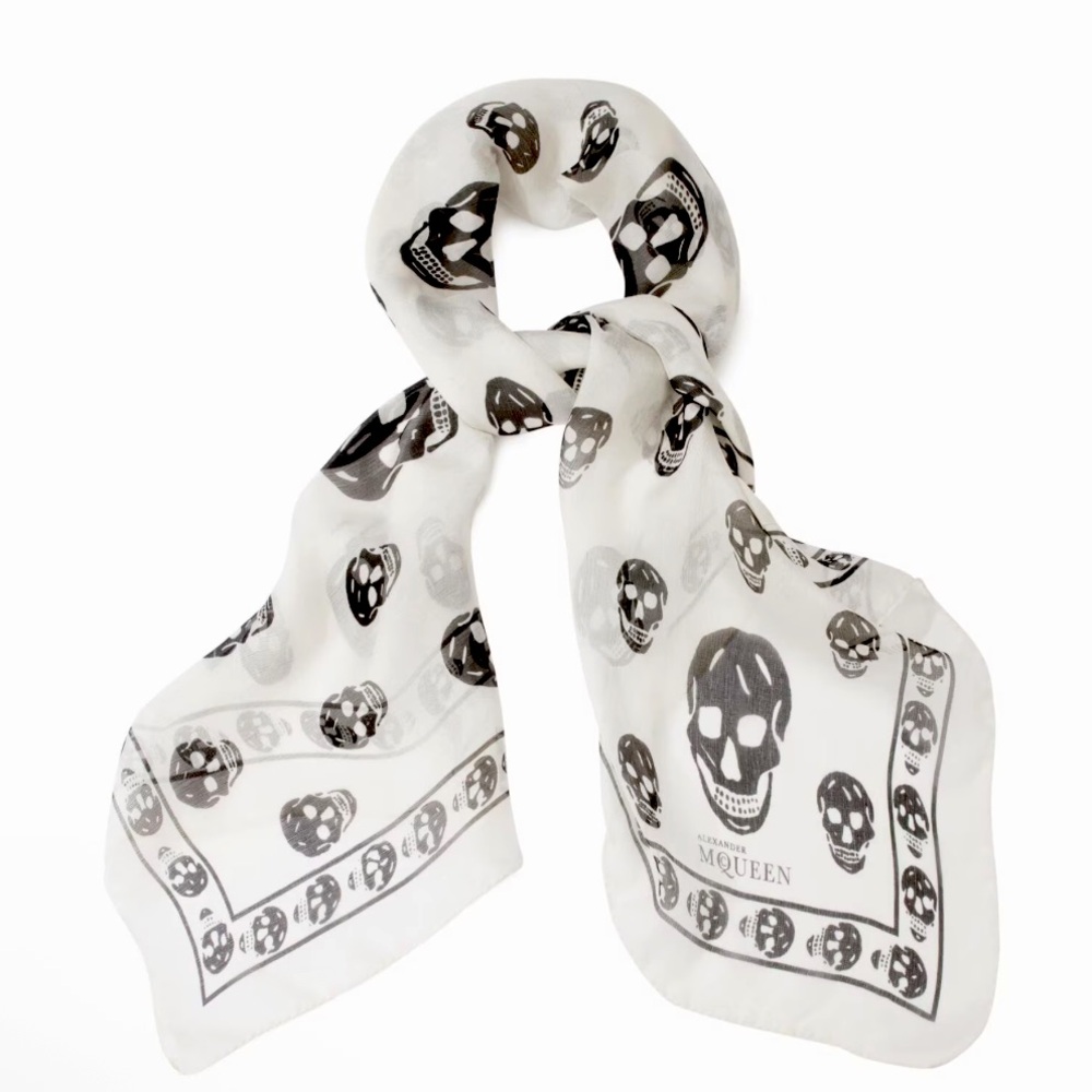 Alexander McQueen Classic Skull Scarf, Silk